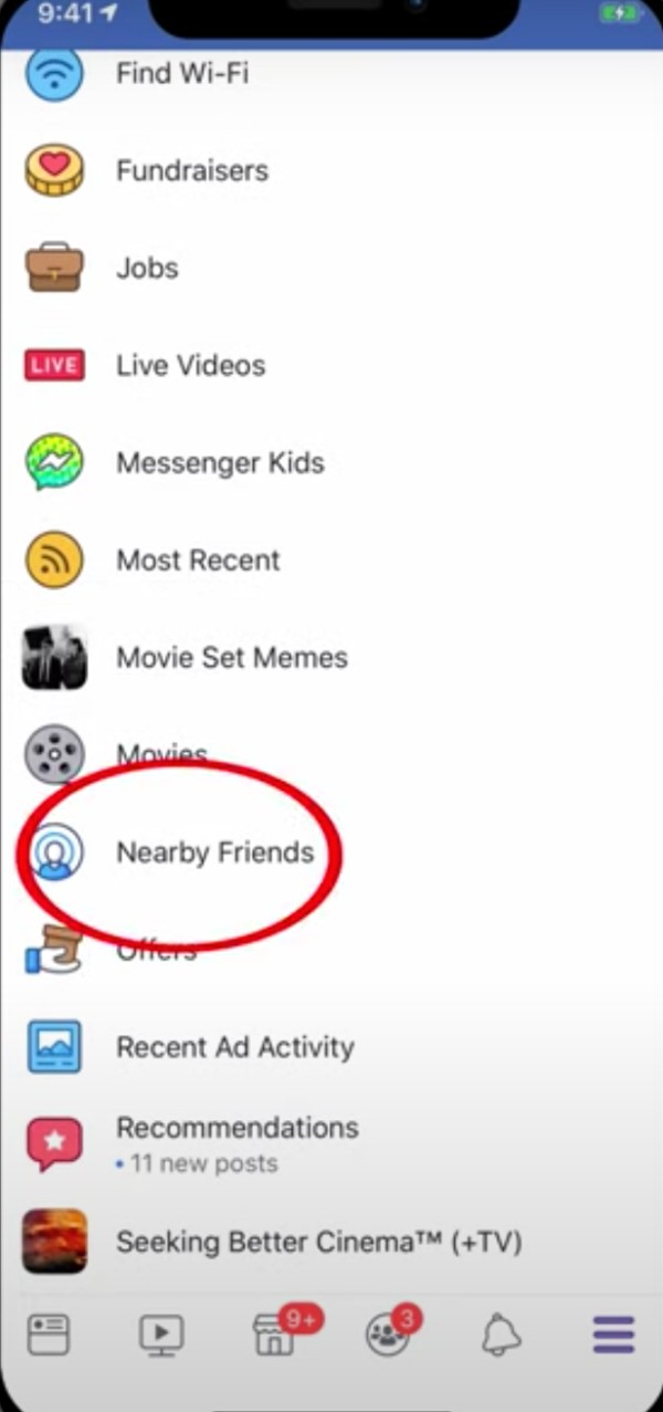 Nearby Friends Feature step1