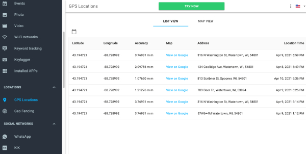 mSpy demp GPS